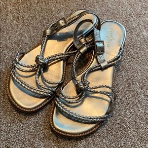 Cole Haan sandals. Pewter/gold color. Size 7.5